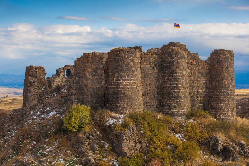 Amberd Fortress Armenian Flag