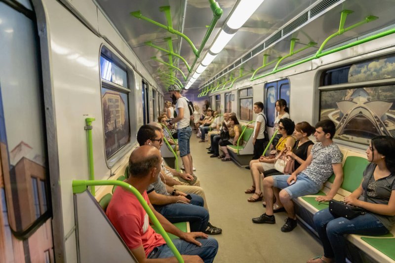 Passengers at Yerevan Metro