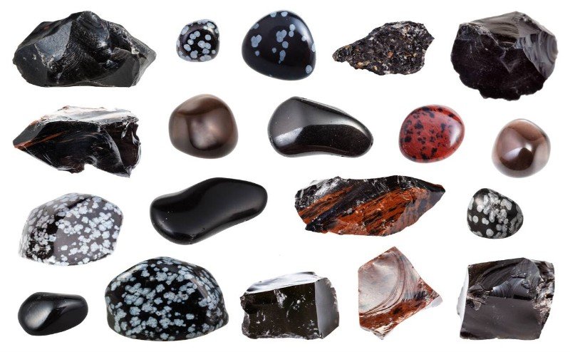 Obsidian stone collection