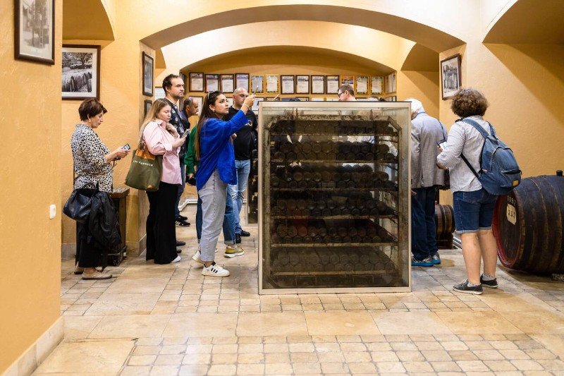 tourists visiting production company