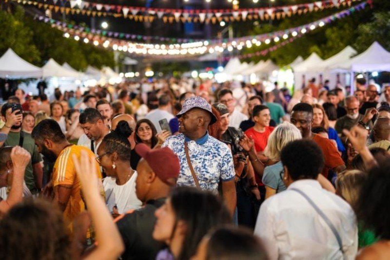 Attending at beer festival