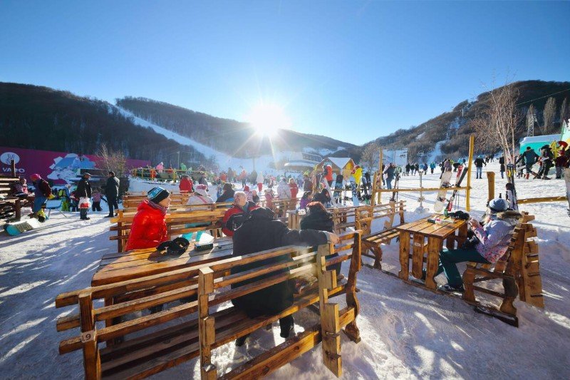 Tsaghkadzor Resort people enjoy winter time