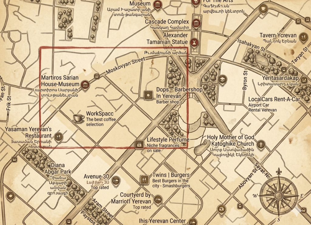 Yerevan wine days map